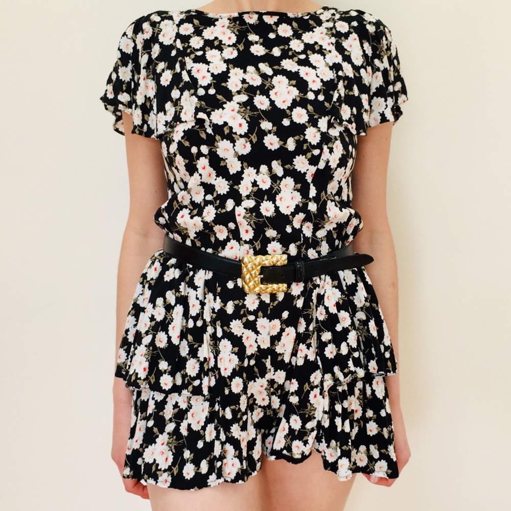 Floral ruffled romper